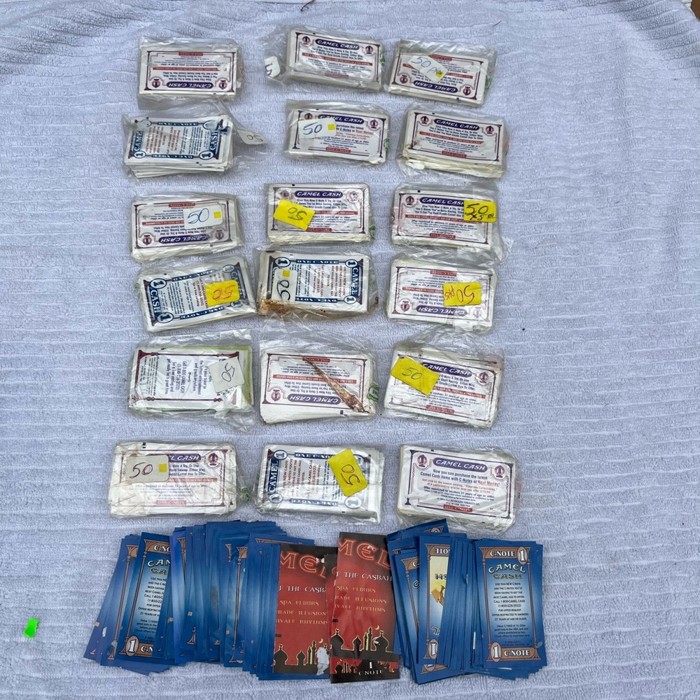 Lot of vintage camel cash Joe Camel advertising C-Notes